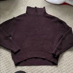 French Connection Deep Purple Eggplant Turtleneck Sweater